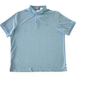 Tommy Bahama 'Coastal Crest' Polo Blue Radiance Mens XXL NWT Soft Modal Cotton